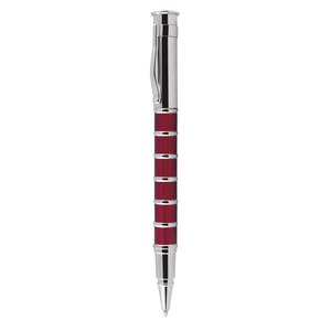 <b>Red</b> and Chrome Rollerball <b>Pen</b> with Rings - Product Image 1