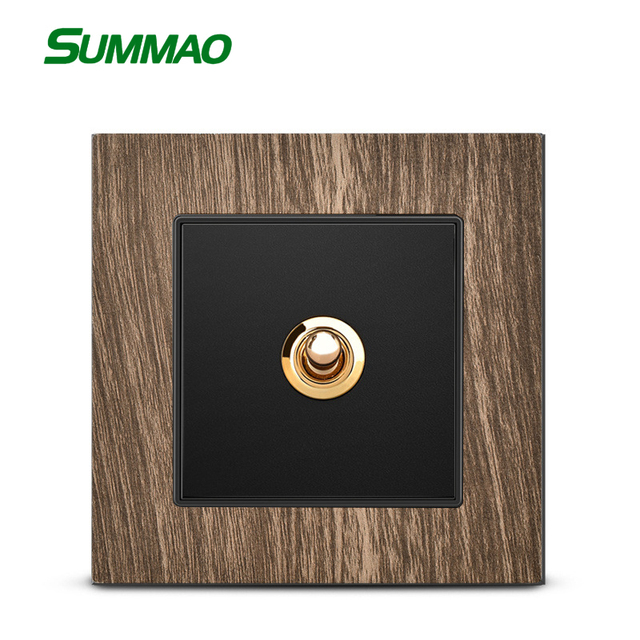 Custom Logo OEM Wall Switch Socket Wood Grain Brand Newest Style Wall Sockets and Switches 1 Gang
