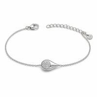 Bracelet unisexe Hiphop en fer, style Europe-Amérique, élégant, minimaliste, forme goutte d'eau, serti de zircons, luxueux et discret, pour le marché international
