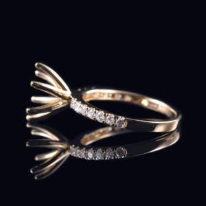 Wholesale 10k 14k 18k <strong>Solid</strong> Gold Sterling <strong>Silver</strong> With Lab Diamond Moissanite Ring Setting Semi Mount Rings Mounted Jewelry - Product Image 3