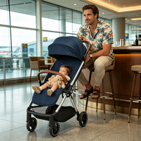 Poussette compacte pliable pour avion, chariot pour enfants, nourrissons, tout-petits, landau 3 en 1, poussette de voyage pour nouveau-nés, poussette pour bébé