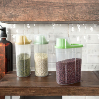 Récipients de stockage d'aliments en plastique au design moderne avec couvercle hermétique Bocaux de rangement de cuisine pour haricots, céréales, pâtes, collations Boîte de rangement