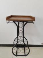 Casier à vin autoportant plancher Mini Bar Table porte-vin support armoire à liqueur 14 bouteilles sol stockage de vin pour cuisine salle à manger