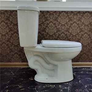 Sifón montado en el suelo, trampa de cerámica para inodoros, baño blanco de dos piezas - Product Image 3