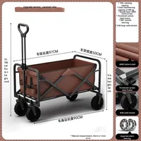 Chariot de camping d'extérieur pliable multifonctionnel en tissu Oxford double couche avec cadre entièrement en acier, idéal pour le shopping – Vente directe usine