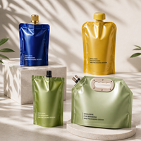 Pochettes souples personnalisées avec bec verseur, en aluminium et PEHD, pour liquides, 200 ml, 1 L, 2 L