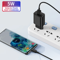 Chargeur rapide 5V 1A de haute qualité, écologique, adaptateur mural USB avec prises US et EU pour téléphone et écouteurs 5W