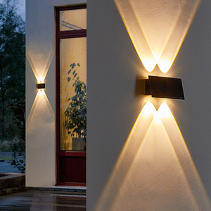 Lámpara Solar de Pared, Lámpara Decorativa para Patio Exterior, Luz Ambiental con Iluminación Superior e Inferior para Pared del Hogar, Aplique de Pared LED con Energía Solar - Product Image 4