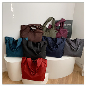 Women's <b>Tote</b> Bag Solid Color Large Capacity Waterproof Oxford <b>Nylon</b> Shopping Travel Shoulder Bag For Women - Product Image 1