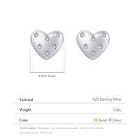 Romantische bruiloftsoorbellen voor vrouwen Fijne sieraden Valentijnsdagcadeau 925 sterling zilver glanzende harten oorknopjes