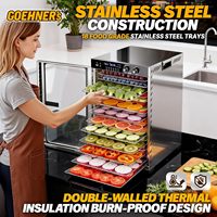 OEM Custom 1100W 18-bakjes RVS Voedseldehydrator Digitaal Display 5 Voorinstellingen 48 uur Timer 86-194°F Temperatuurregeling