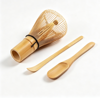 Ensemble Fouet à Matcha Chasen en Bambou Naturel à 100 Dents et Cuillère à Matcha Chashaku Faits Main Japonais, Écologiques, pour Thé Matcha – Marque Privée