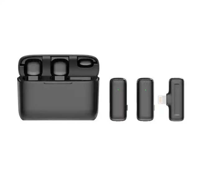J13 Wireless Lavalier Microphone Omnidirectional Noise Cancelling with Charging Box for Conference Use Mobile Phones Computers