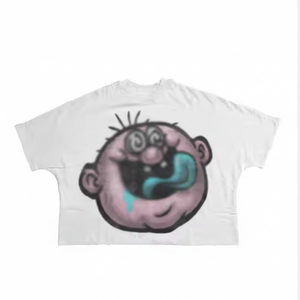 เสื้อยืดโชว์ไหล่โอเวอร์ไซส์สำหรับผู้ชายคอปกกว้างออกแบบได้ตามต้องการสไตล์สตรีทแวร์รุ่นเฮฟวีเวตตัด - Product Image 1