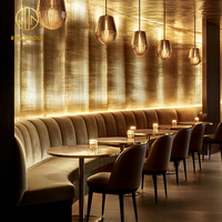 Meubles de luxe, table et chaise de salle à manger ronde en pierre frittée, canapé en velours pour café