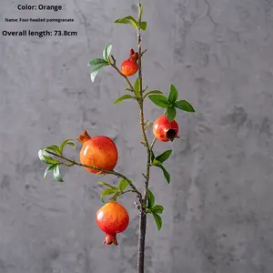<span class=keywords><strong>Branche</strong></span> de fruits de grenade à quatre têtes transfrontalière Ins Style Décoration intérieure artificielle Arrangements saisonniers extérieurs en gros - Product Image 3