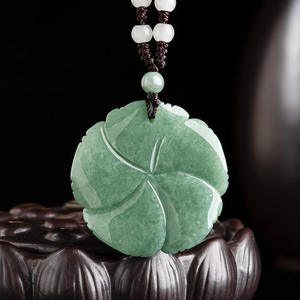 Pendentif en jadéite naturelle de couleur vert pivoine, design original, style chinois, cadeau UNISEXE avec certificat d'évaluation HJ31 - Product Image 3