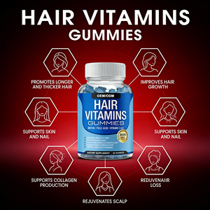 Suplemen Kesehatan Dewasa Khusus untuk Pertumbuhan Rambut <span class=keywords><strong>Biotin</strong></span> Gummies - Formula Alami 60 Buah Tidak untuk Bayi Baru Lahir - Product Image 2