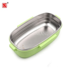 Boîte à lunch pour enfants en acier inoxydable 304, <span class=keywords><strong>bac</strong></span> à bento ovale scellé en plastique <span class=keywords><strong>avec</strong></span> <span class=keywords><strong>couvercle</strong></span> pour boîtes de rangement et bacs pour enfants - Product Image 2