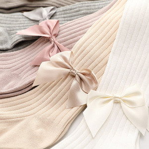Logotipo personalizado Respirável De Malha Colorido Crianças Meias Bebê Meninas Joelho Meias Altas Algodão Bow-knot <span class=keywords><strong>Baby</strong></span> Pantyhose - Product Image 5