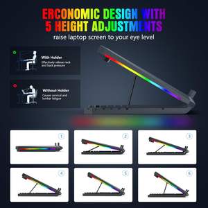 <span class=keywords><strong>Refroidisseur</strong></span> d'ordinateur portable 17 pouces à 12 ventilateurs silencieux, support de refroidissement USB pour ordinateur portable de gaming – Vente chaude - Product Image 4