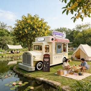 Modern Streamlined Electric Food Cart Mobile Snack Cart for <b>Breakfast</b> Beverage Community Service - Product Image 1