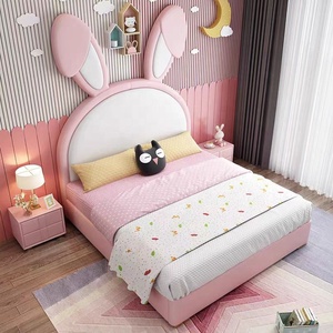 Rosegia - Vente en gros à prix réduit - Cadre de <span class=keywords><strong>lit</strong></span> pour enfant en cuir souple de style nordique moderne avec oreilles de lapin mignonnes - Product Image 1