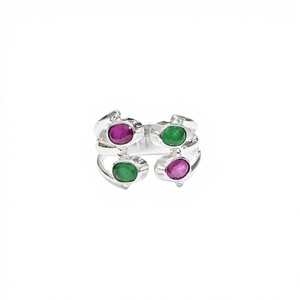 Handmade 925 Sterling <b>Silver</b> Multi Gemstone <b>Adjustable</b> Open <b>Ring</b> Bypass Band for Women Fine Jewelry Wholesale - Product Image 1