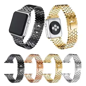 HMJ 2024 new smart watch belt magnetic stainless steel watch band black rose gold for apple watch band