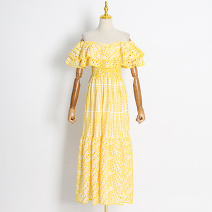 <span class=keywords><strong>Robe</strong></span> longue de style célébrité, tempérament féminin, <span class=keywords><strong>automne</strong></span> <span class=keywords><strong>2022</strong></span>, nouvelle <span class=keywords><strong>robe</strong></span> à double couche, feuille de lotus brodée, <span class=keywords><strong>robe</strong></span> ajourée - Product Image 3