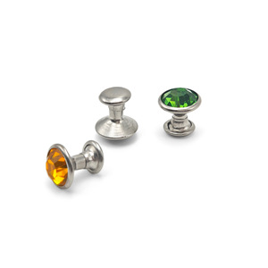 Rivets tubulaires colorés, strass en verre cristal, clous décoratifs durables en cuivre pour sacs et ceintures en cuir, collection Printemps 2024 - Product Image 1