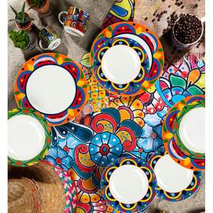 Chemin de table Excelsa Acapulco en coton 50x160 cm multicolore, style mexicain décoratif - Product Image 3