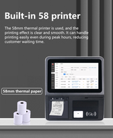 Mesin POS Mini Desktop 80mm 11,6 Inci Android 3G 4G Smart POS All-in-one Tablet POS