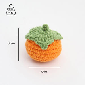 Ornements de poupées en laine tricotés à la main au crochet - Motifs de fruits en kaki, cacahuète, pomme - 31 cm-50 cm - Jouet en peluche tissé suspendu - Product Image 6