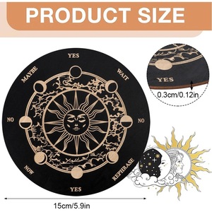 Planche de méditation en bois avec pendentif lune et étoile, plaque gravée pour divination énergétique, ornements d'autel métaphysique - Product Image 5