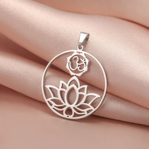 Myshape Aum Om Ohm ciondolo sanscrito simbolo Yoga ciondoli spirituali per la creazione di gioielli in acciaio inox accessori - Product Image 3