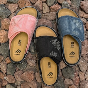 Summer new style couple flip-flops thick soles suitable wearing outside casual sandals retro denim look versatile beach <b>shoes</b> - Product Image 1