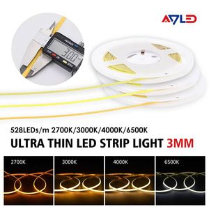 3mm Ultra Slim COB LED Strip 400LEDs/M High Density Dotless Flexible <b>Light</b> Strip 12V CRI90 for narrow Jewelry Display Cabinet - Product Image 6