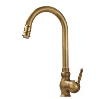 Robinet en laiton sculpté de style européen antique pour évier de cuisine domestique, robinet d'eau chaude et froide rotatif