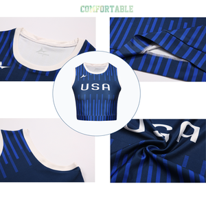 Nouveautés Hauts de football pour femmes équipe nationale USA Football à la mode sans manches haut court Original mode Streetwear Jersey fille - Product Image 3