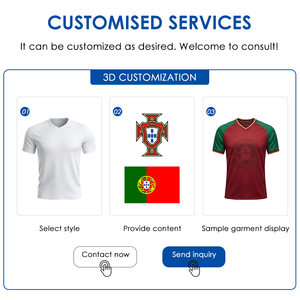 Maglie da Calcio Retrò Personalizzabili all'Ingrosso, Traspiranti, Unisex, Manica Corta, 2026 per Uniformi della Nazionale di Calcio del Portogallo - Product Image 5