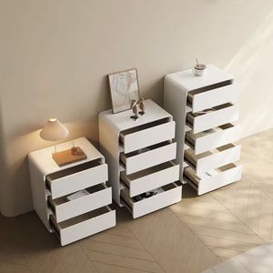 Cómoda de madera maciza tapizada, estilo crema italiano, gabinete de almacenamiento para dormitorio, gabinete de almacenamiento para sala de estar, tres cajones - Product Image 2