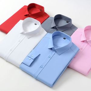 Camisa de Fibra de Bambú 2025, Camisa de Manga Larga para <span class=keywords><strong>Hombre</strong></span>, Color Sólido, Cuello Alto, Corte Entallado, Estilo Tridimensional, para Oficina - Product Image 6