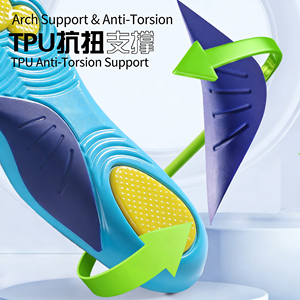 TPU+PU+GEL Shock Absorbing Arch Support <b>Insoles</b> Breathable Sweat-Wicking High Elasticity Unisex for Running Basketball - Product Image 4
