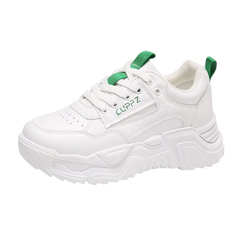 New korean style height increasing sneakers for women high-height platform white casual shoes