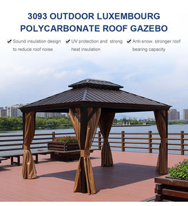 Gazebo de Madera <span class=keywords><strong>Alto</strong></span> y Lujoso para Exteriores, Protección contra Sol, Lluvia y Nieve - Product Image 6