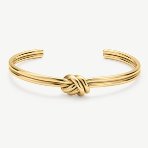 LUCKYJIU perhiasan kustom gelang tangan simpul ganda baja tahan karat berlapis emas 18k bebas noda antiair - Product Image 1