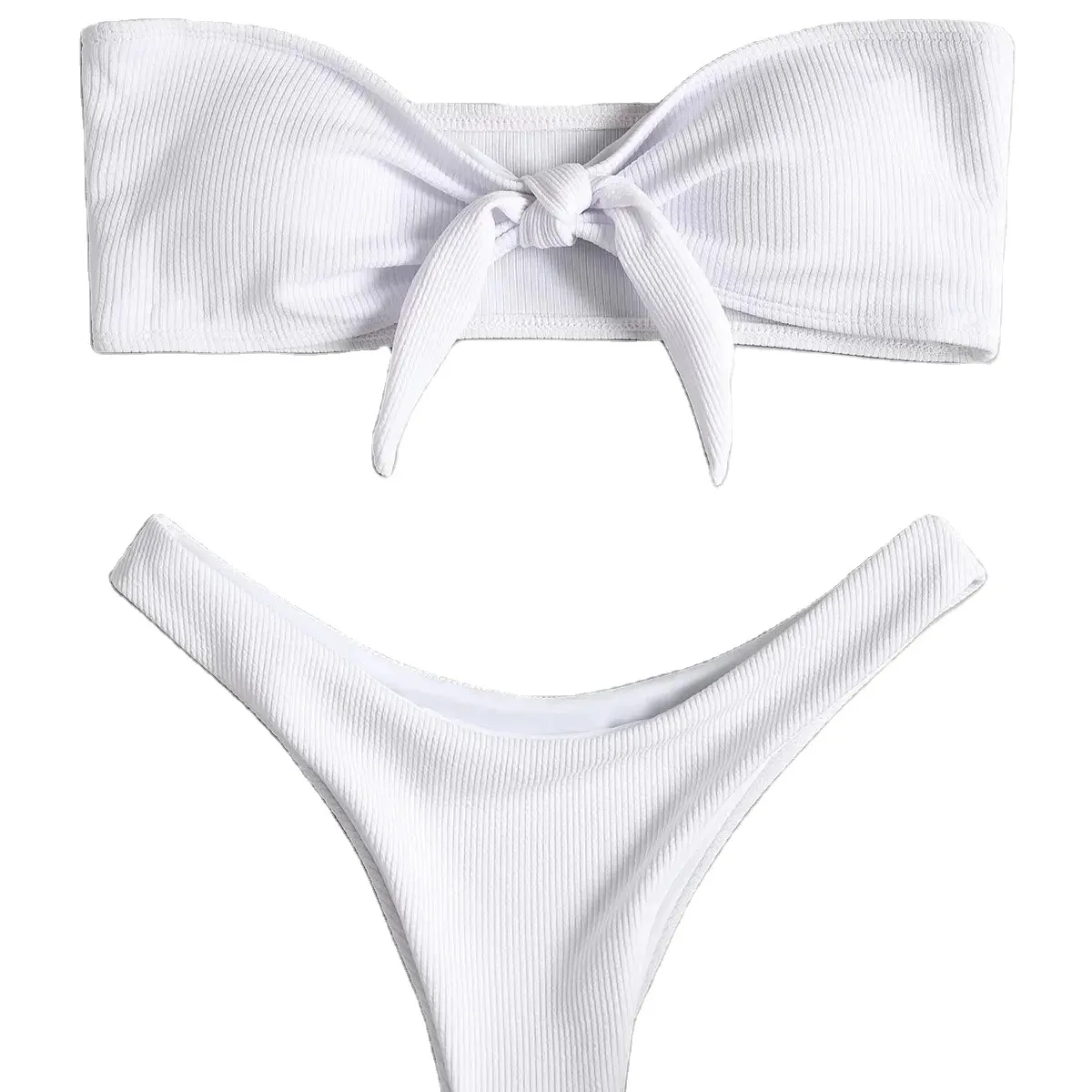 Cravatta senza spalline a due pezzi costume da bagno a vita bassa bikini a copertura media
