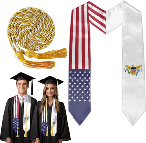 Estola de Graduación, Bandana, Bufanda, Regalos Escolares, Clase de 2025, Otoño, 100% Poliéster, Unisex, Cordón de Honor, Diseño Clásico - Product Image 5