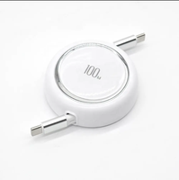 UUTEK UC023 kabel Data pengisi daya USB C ke USB C, kabel pengisian daya Super cepat dapat ditarik 1m untuk IPhone15 16 dan Laptop
